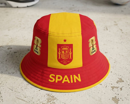 World Cup 2026 Spain Striped Design Bucket Hat