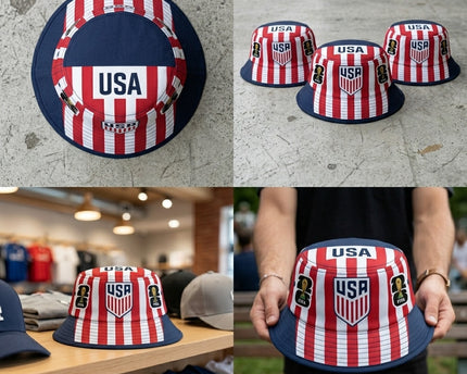 World Cup 2026 USA Bold Striped Sporty Bucket Hat