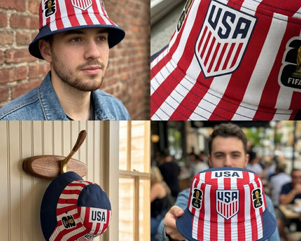 World Cup 2026 USA Bold Striped Sporty Bucket Hat