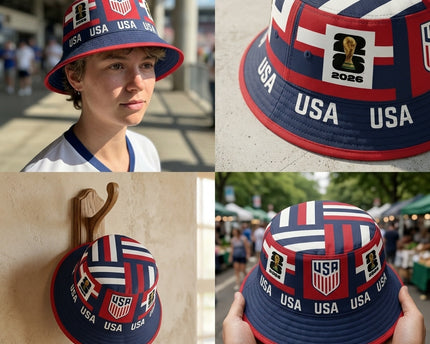 World Cup 2026 USA Modern Stripe Design Bucket Hat