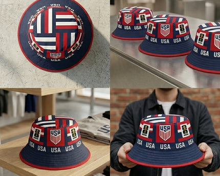 World Cup 2026 USA Modern Stripe Design Bucket Hat