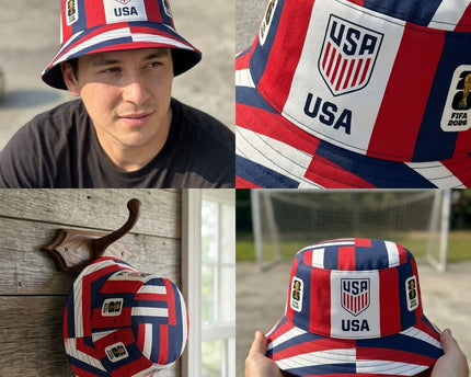 World Cup 2026 USA Vertical Stripe Pattern Bucket Hat