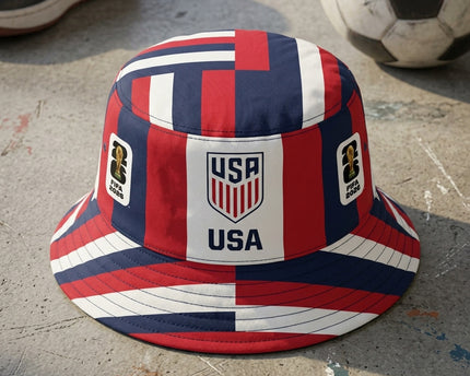 World Cup 2026 USA Vertical Stripe Pattern Bucket Hat