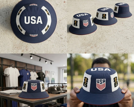 World Cup 2026 USA Soccer Logo Bucket Hat