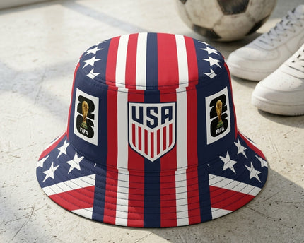 World Cup 2026 USA Patriotic Blue Side Panel Bucket Hat