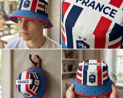 World Cup 2026 France Fired-Up Pattern Bucket Hat