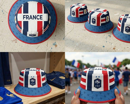 World Cup 2026 France Fired-Up Pattern Bucket Hat