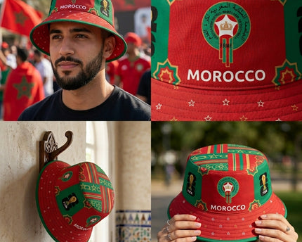 World Cup 2026 Morocco Geometric Brim Bucket Hat