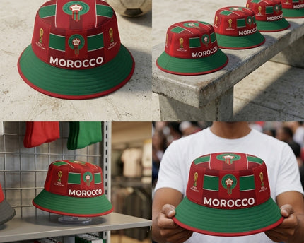 World Cup 2026 Morocco Mosaic Pattern Bucket Hat