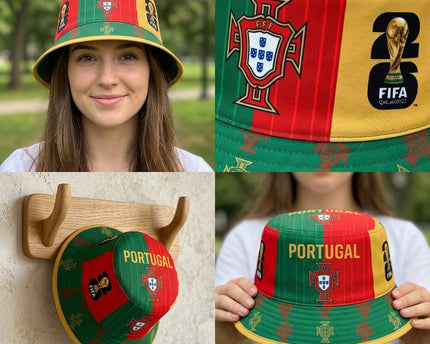 World Cup 2026 Portugal Bold Yellow Trim Bucket Hat