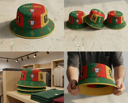 World Cup 2026 Portugal Bold Yellow Trim Bucket Hat