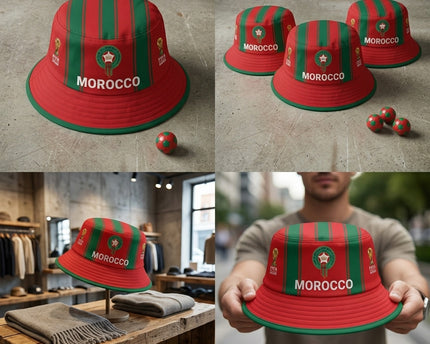 World Cup 2026 Morocco Modern Fan Gear Bucket Hat