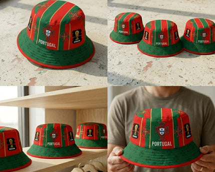 World Cup 2026 Portugal Geometric Stripe Bucket Hat