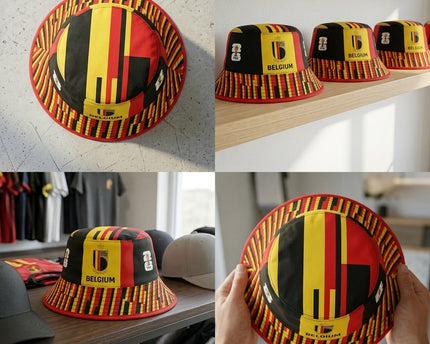 World Cup 2026 Belgium Gold Trim Detail Bucket Hat