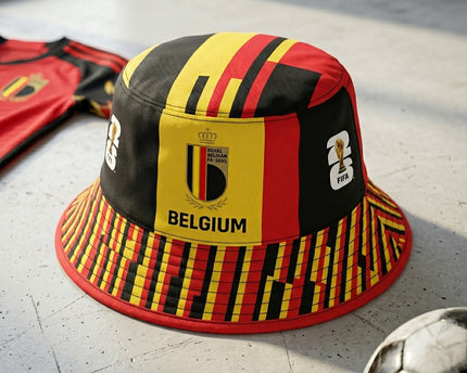 World Cup 2026 Belgium Gold Trim Detail Bucket Hat