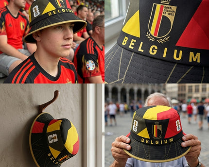 World Cup 2026 Belgium Geometric Sharp Panels Bucket Hat