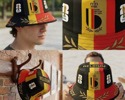 World Cup 2026 Belgium Abstract Stripe Bucket Hat
