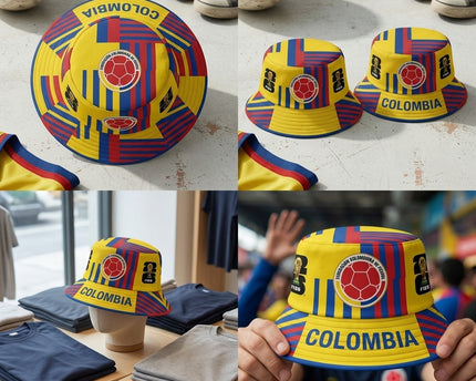 World Cup 2026 Colombia Repetitive Text Band Bucket Hat