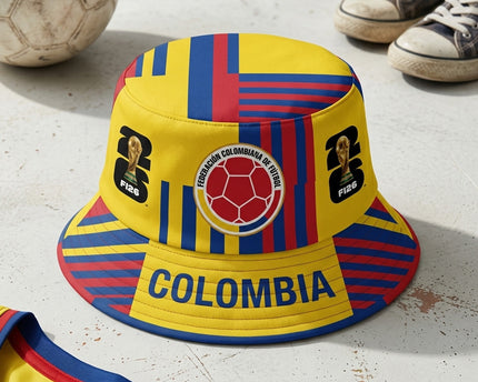 World Cup 2026 Colombia Repetitive Text Band Bucket Hat