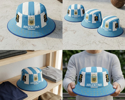 World Cup 2026 Argentina Patterned Brim Bucket Hat