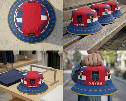 World Cup 2026 Cape Verde Red Trim Edge Bucket Hat