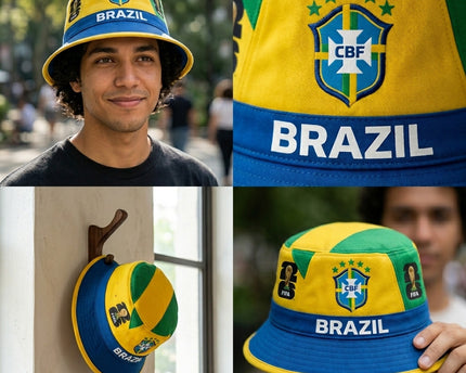 World Cup 2026 Brazil Green Yellow Stripe Bucket Hat