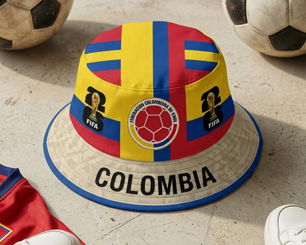 World Cup 2026 Colombia Triple Logo Bucket Hat