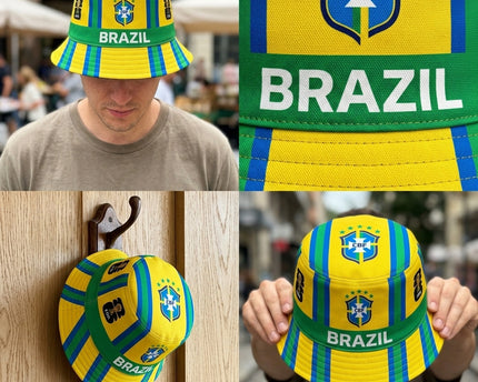 World Cup 2026 Brazil Breathable Eyelet Detail Bucket Hat