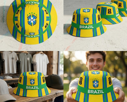 World Cup 2026 Brazil Breathable Eyelet Detail Bucket Hat