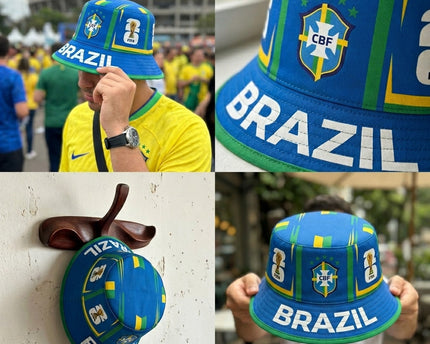 World Cup 2026 Brazil Five Star Crest Bucket Hat