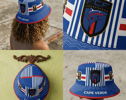 World Cup 2026 Cape Verde Blue White Stripes Bucket Hat