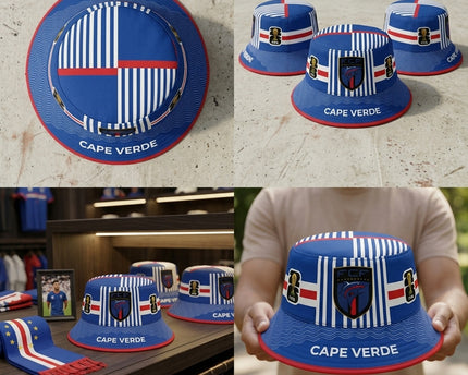 World Cup 2026 Cape Verde Blue White Stripes Bucket Hat
