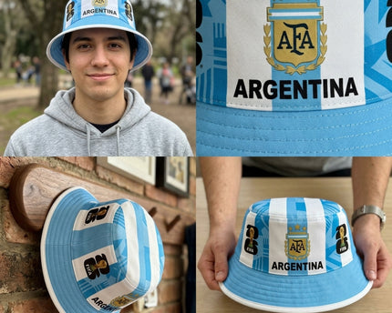 World Cup 2026 Argentina Golden Shield Bucket Hat