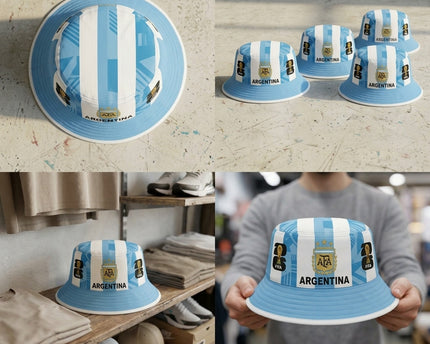 World Cup 2026 Argentina Golden Shield Bucket Hat