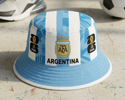 World Cup 2026 Argentina Golden Shield Bucket Hat