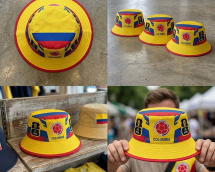 World Cup 2026 Colombia Symmetrical Side Patches Bucket Hat