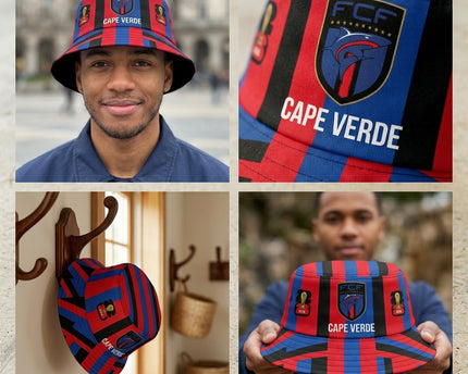 World Cup 2026 Cape Verde Vertical Stripes Bucket Hat