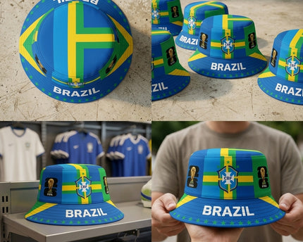 World Cup 2026 Brazil Geometric Panel Bucket Hat