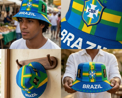 World Cup 2026 Brazil Geometric Panel Bucket Hat