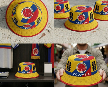 World Cup 2026 Colombia Crown-to-Brim Color Block Bucket Hat
