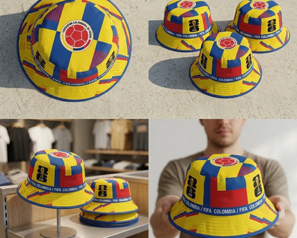 World Cup 2026 Colombia Color Split Crown Bucket Hat