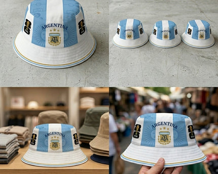 World Cup 2026 Argentina Gold Stripe Bucket Hat