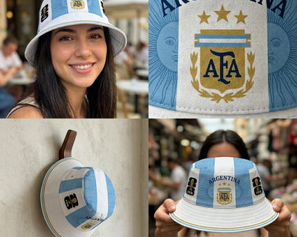 World Cup 2026 Argentina Gold Stripe Bucket Hat