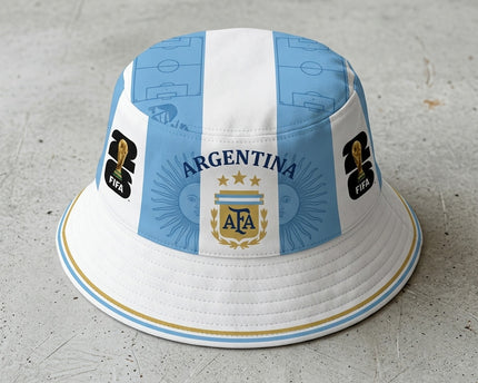World Cup 2026 Argentina Gold Stripe Bucket Hat