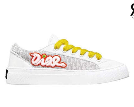 Men's Dior B33 Runner White Gray Calfskin Sneakers