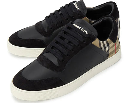 Men’s Burberry Leather Suede Check Black Sneaker