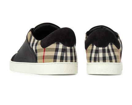 Men’s Burberry Leather Suede Check Black Sneaker