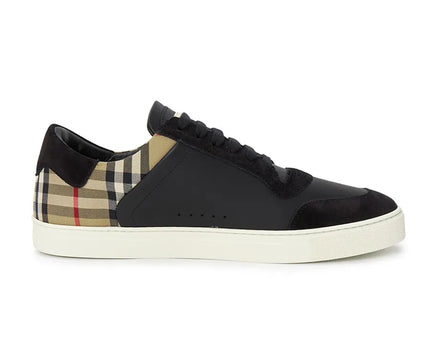 Men’s Burberry Leather Suede Check Black Sneaker