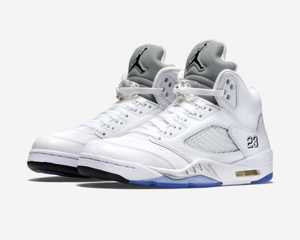 Men's Air Jordan 5 'White Metallic' Shoes