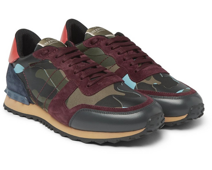 Men's Valentino Camo Rock Runners Multicolor Sneakers